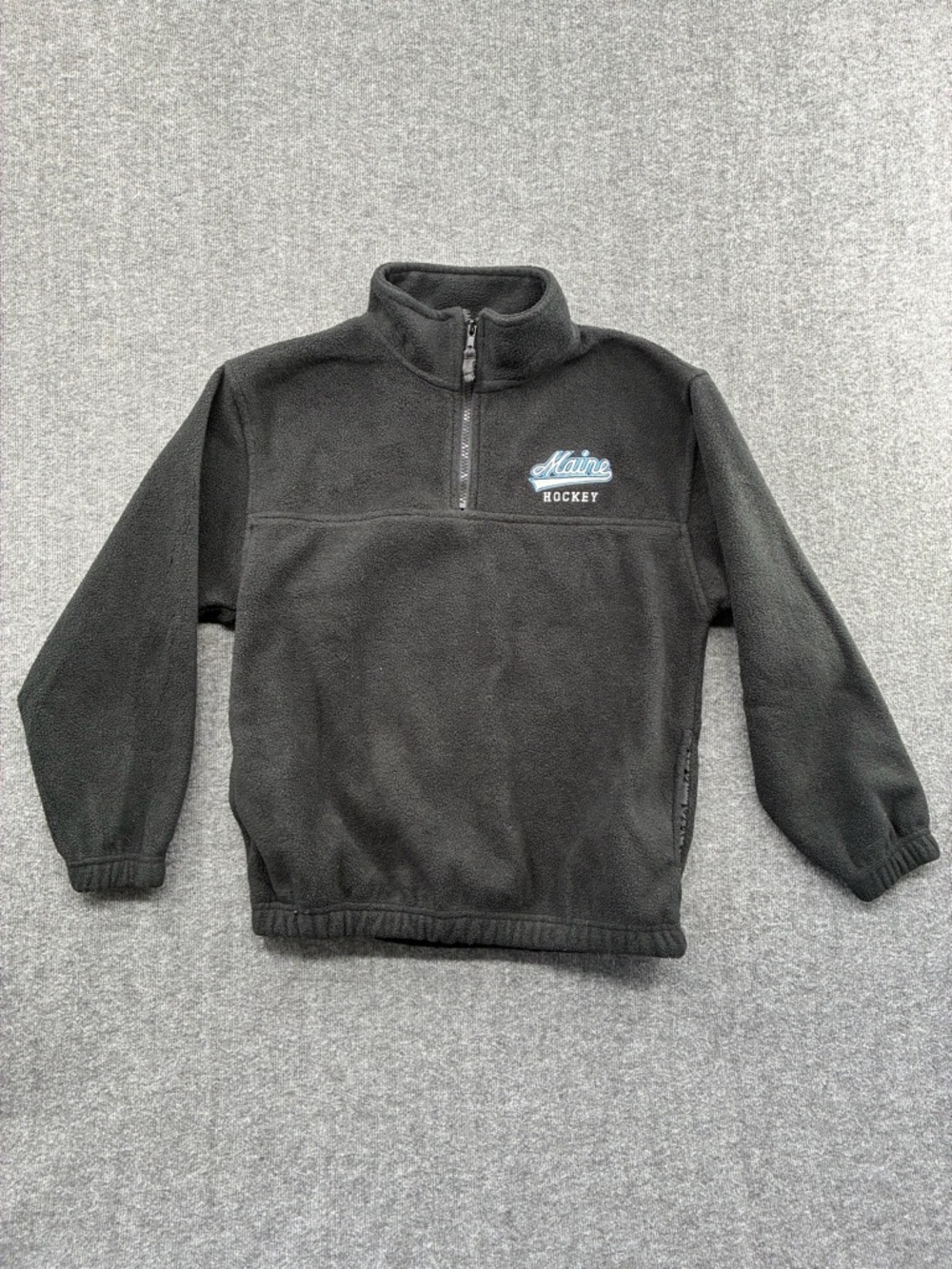 Maine Hockey Black Kids Fleece Quarter-Zip Pullover